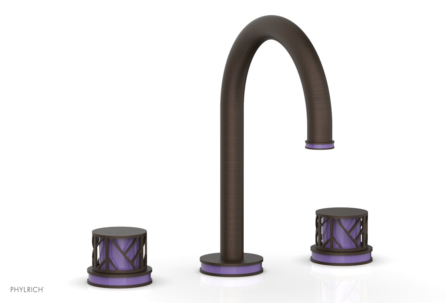 Phylrich JOLIE Widespread Faucet - Round Handles with "Purple" Accents