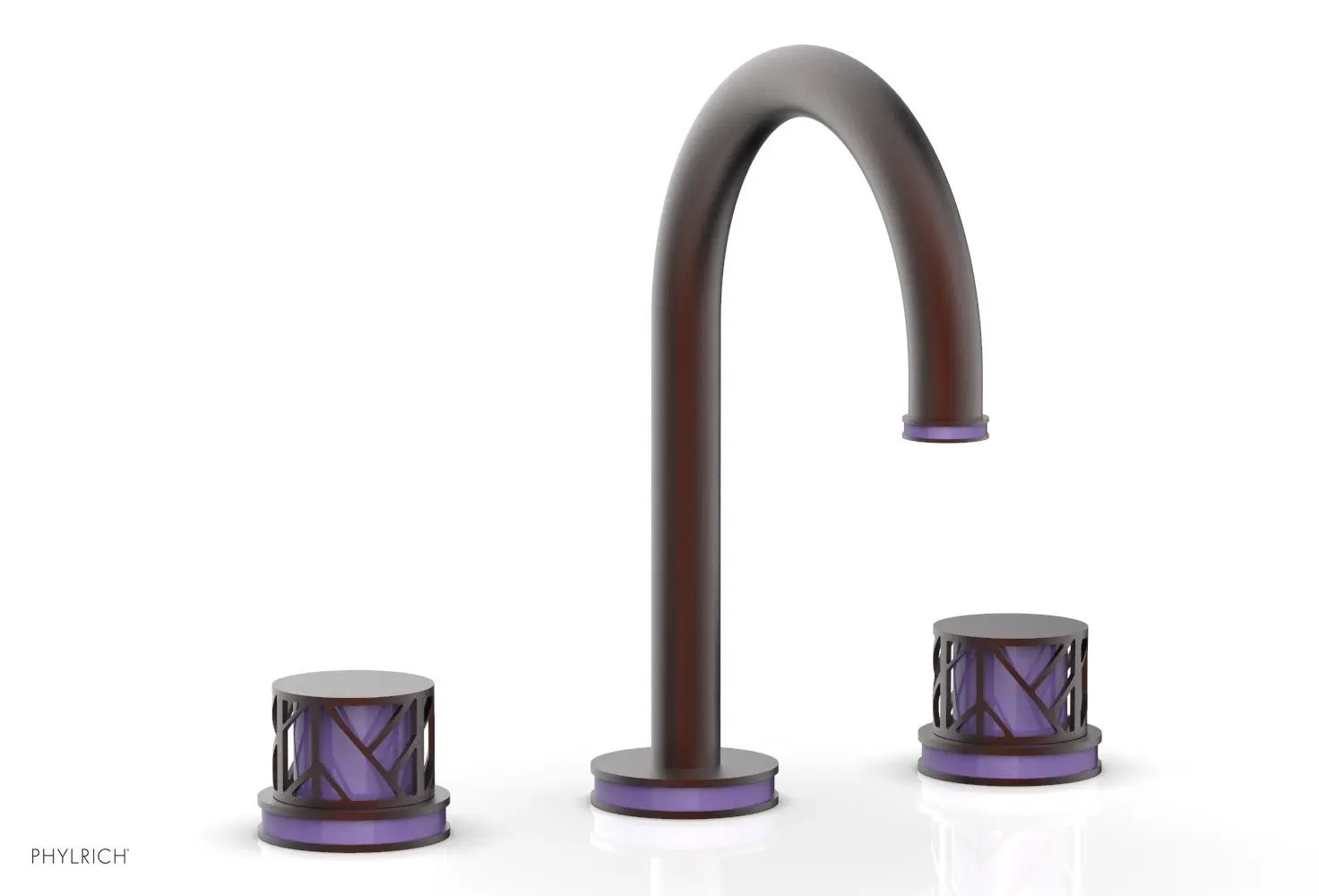 Phylrich JOLIE Widespread Faucet - Round Handles with "Purple" Accents by Phylrich