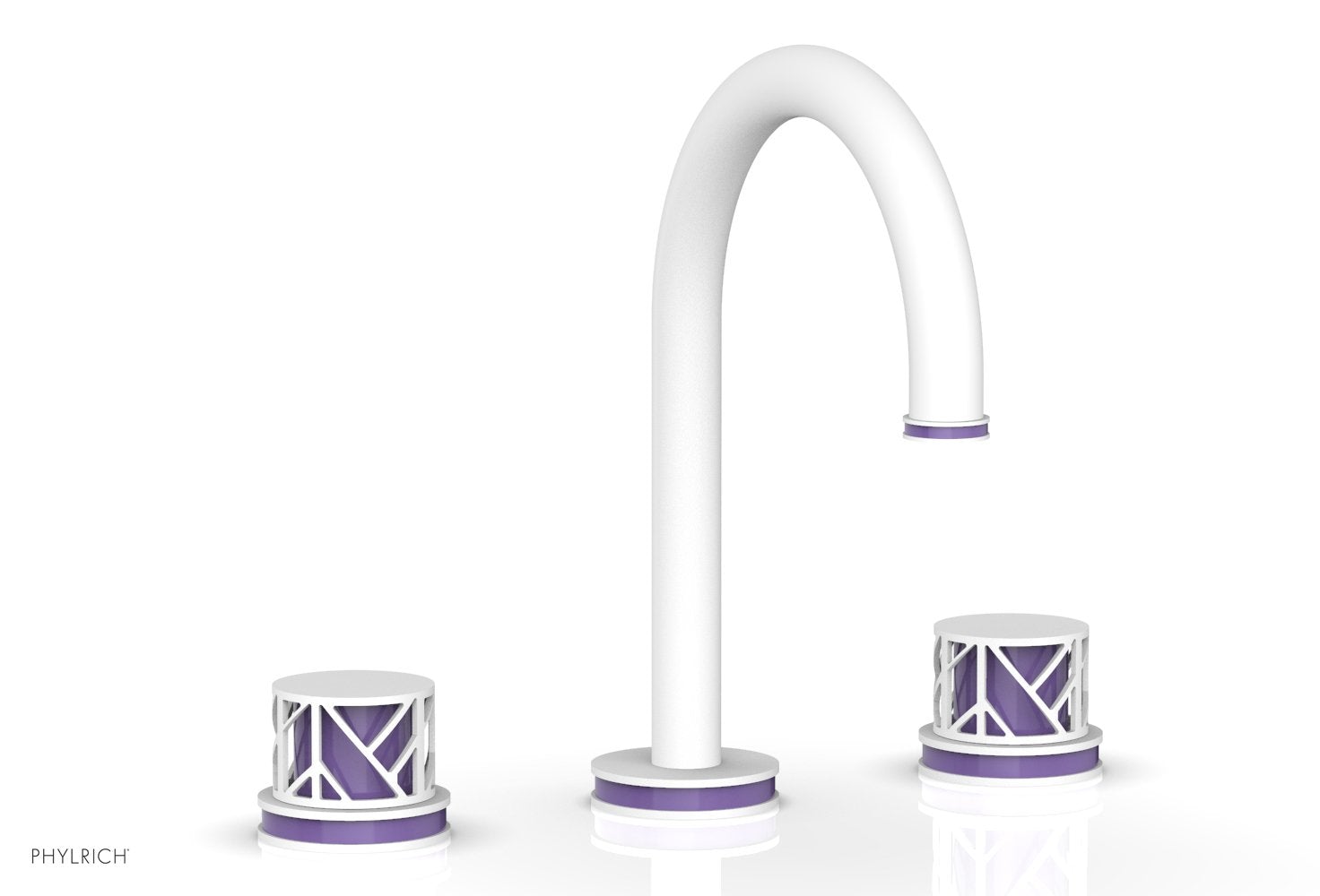 Phylrich JOLIE Widespread Faucet - Round Handles with "Purple" Accents