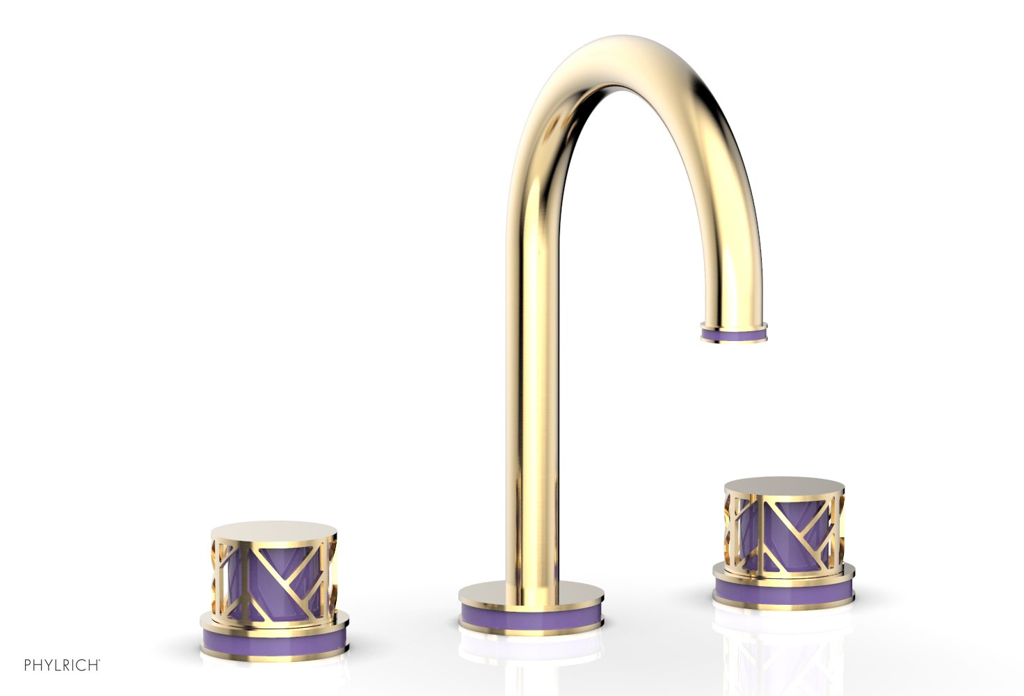 Phylrich JOLIE Widespread Faucet - Round Handles with "Purple" Accents