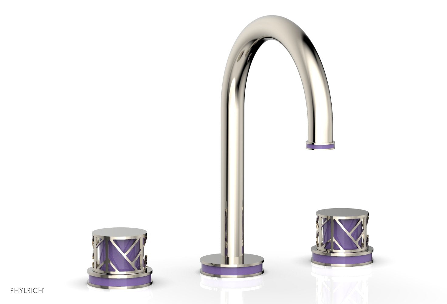 Phylrich JOLIE Widespread Faucet - Round Handles with "Purple" Accents