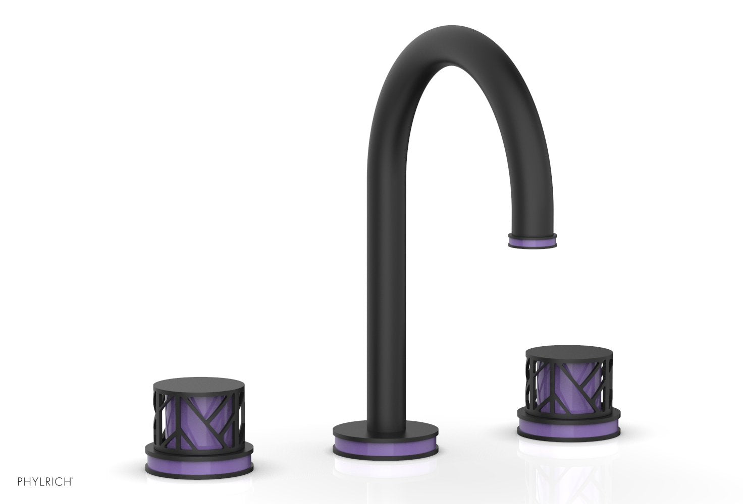 Phylrich JOLIE Widespread Faucet - Round Handles with "Purple" Accents