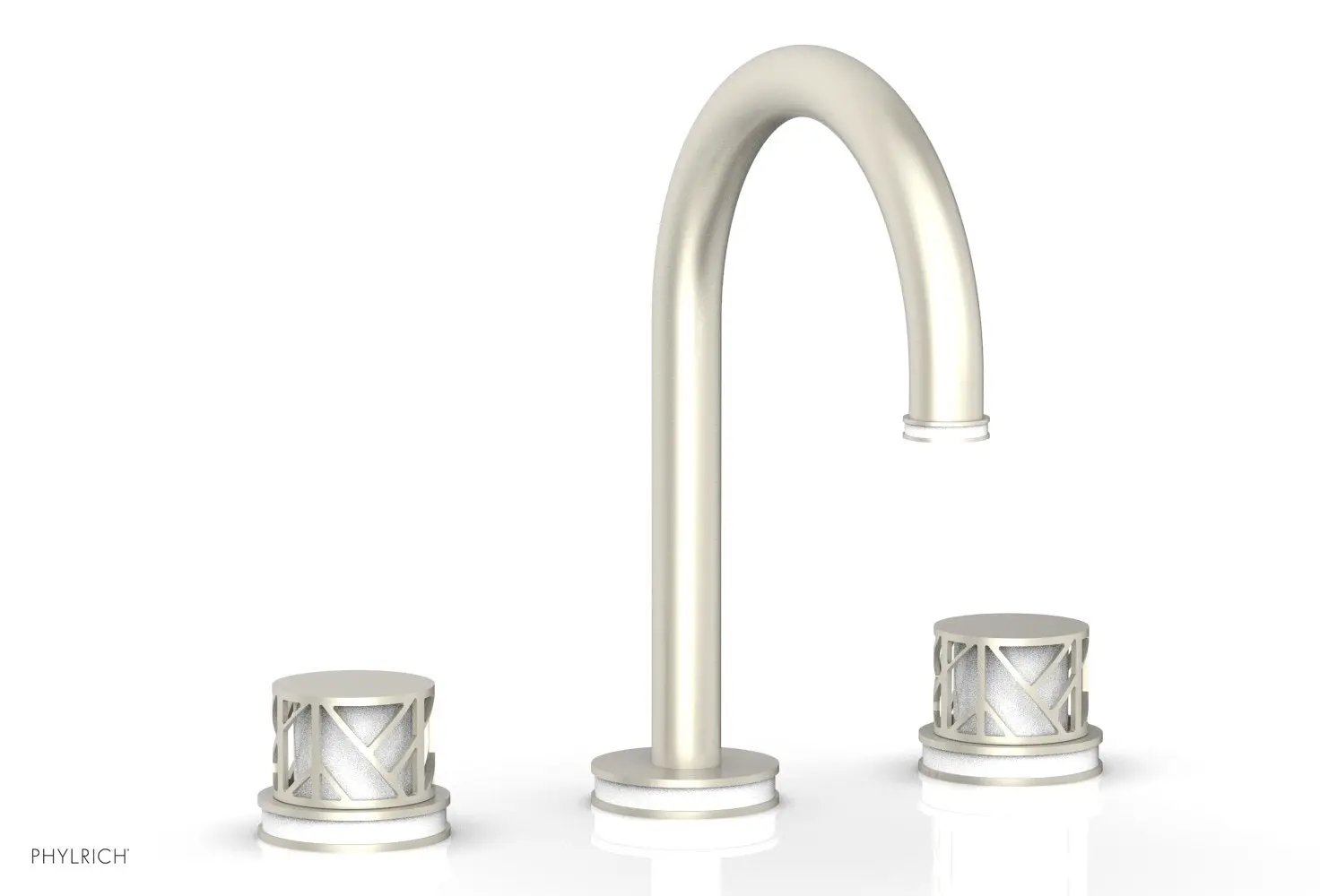 Phylrich JOLIE Widespread Faucet - Round Handles with "White" Accents by Phylrich