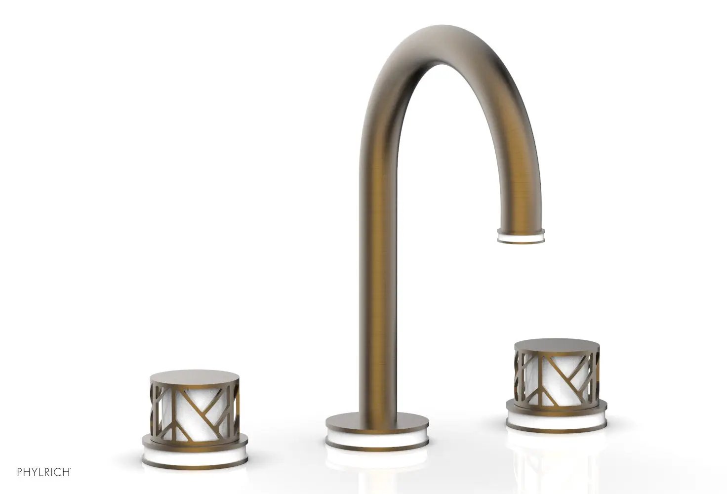 Phylrich JOLIE Widespread Faucet - Round Handles with "White" Accents by Phylrich