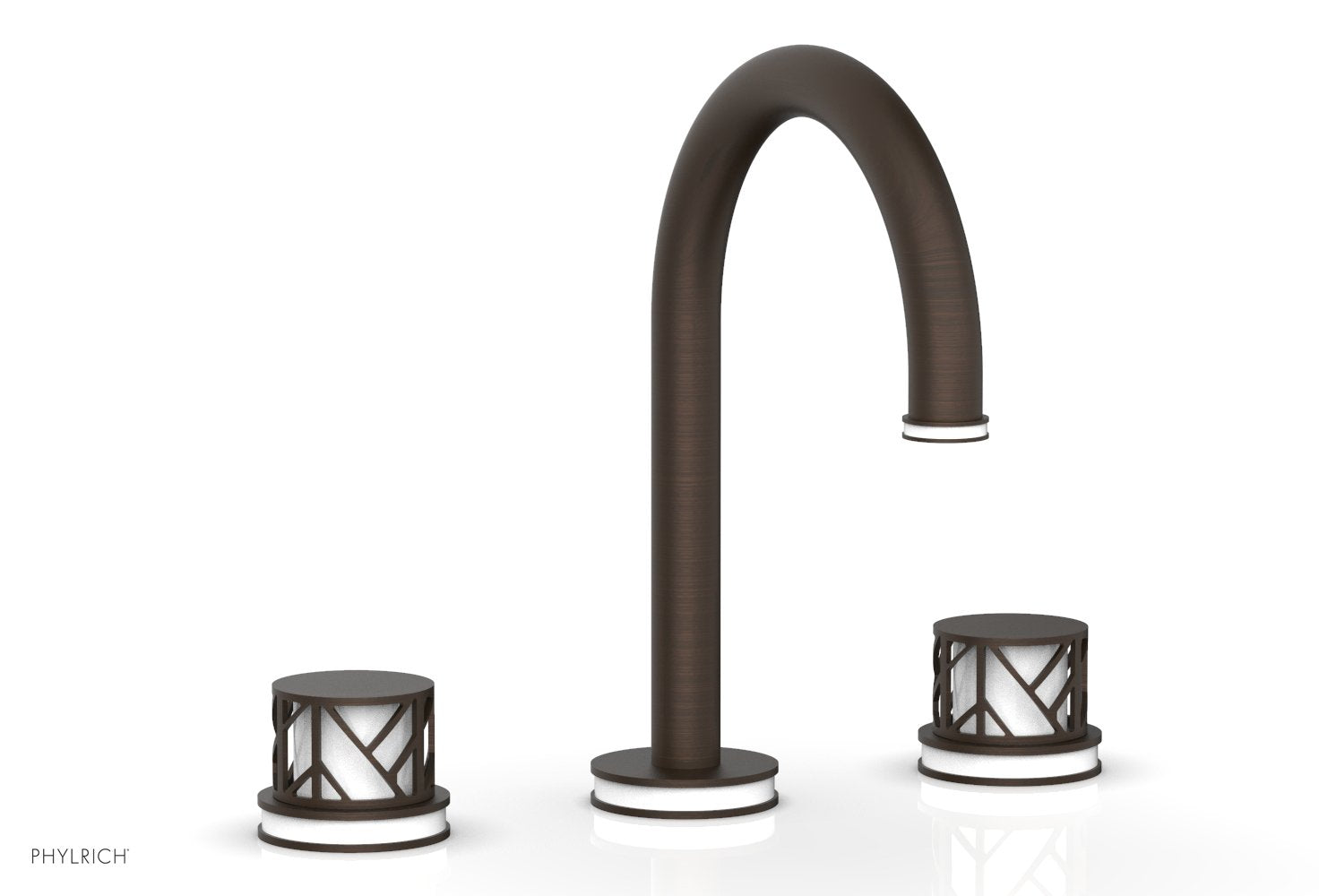 Phylrich JOLIE Widespread Faucet - Round Handles with "White" Accents