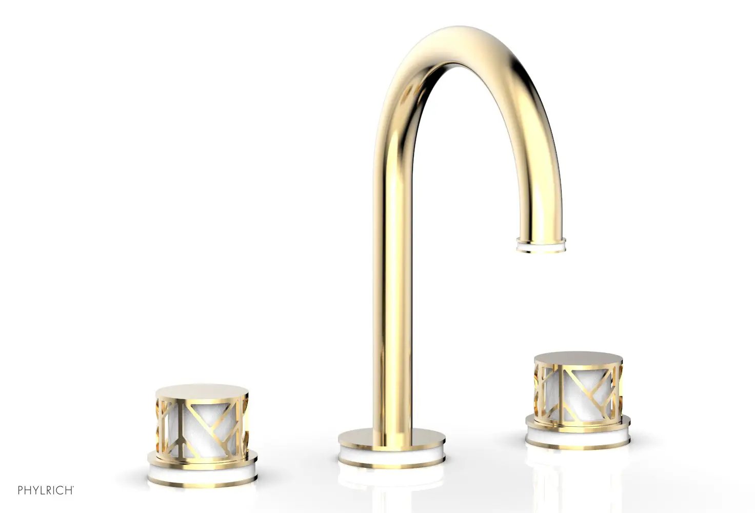 Phylrich JOLIE Widespread Faucet - Round Handles with "White" Accents by Phylrich