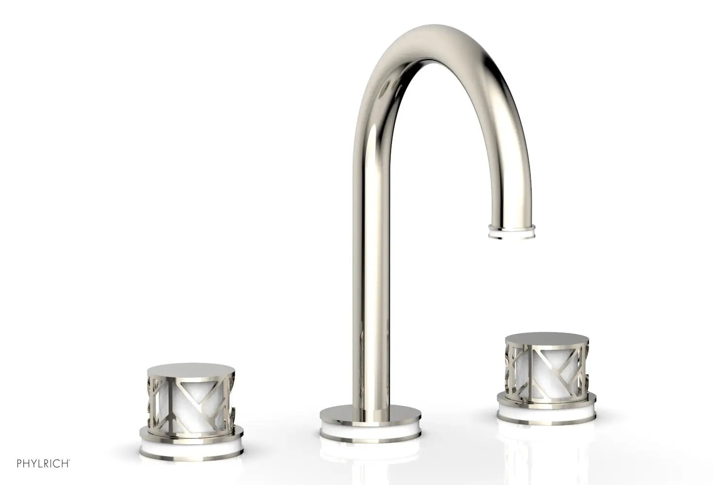 Phylrich JOLIE Widespread Faucet - Round Handles with "White" Accents by Phylrich