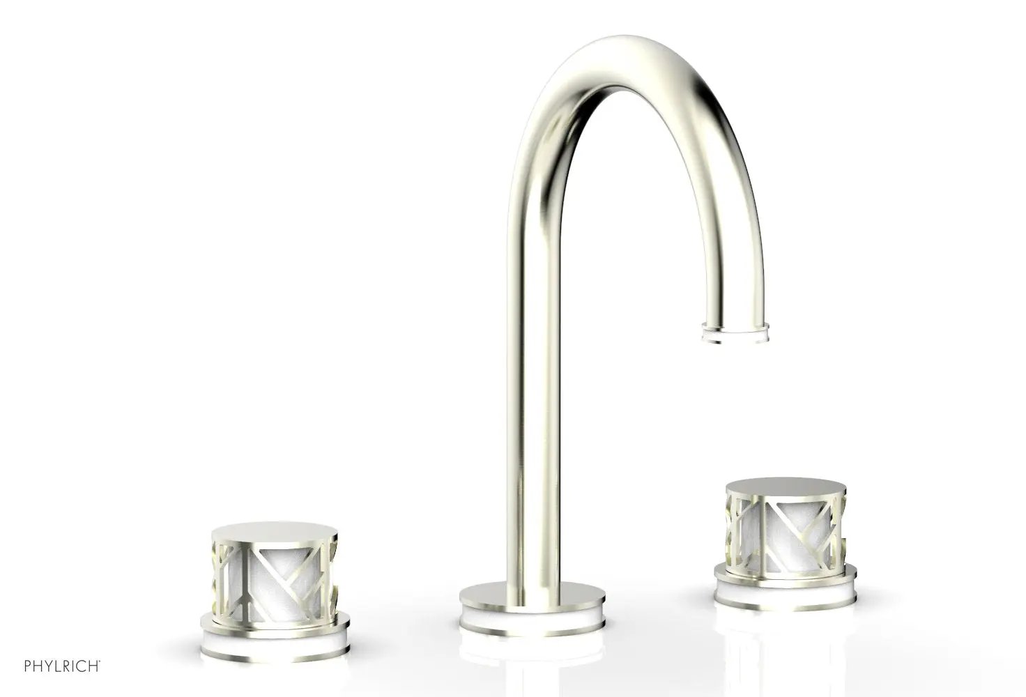 Phylrich JOLIE Widespread Faucet - Round Handles with "White" Accents by Phylrich