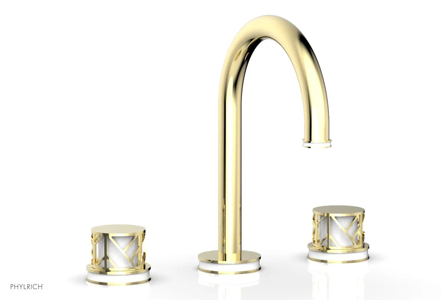 Phylrich JOLIE Widespread Faucet - Round Handles with "White" Accents by Phylrich
