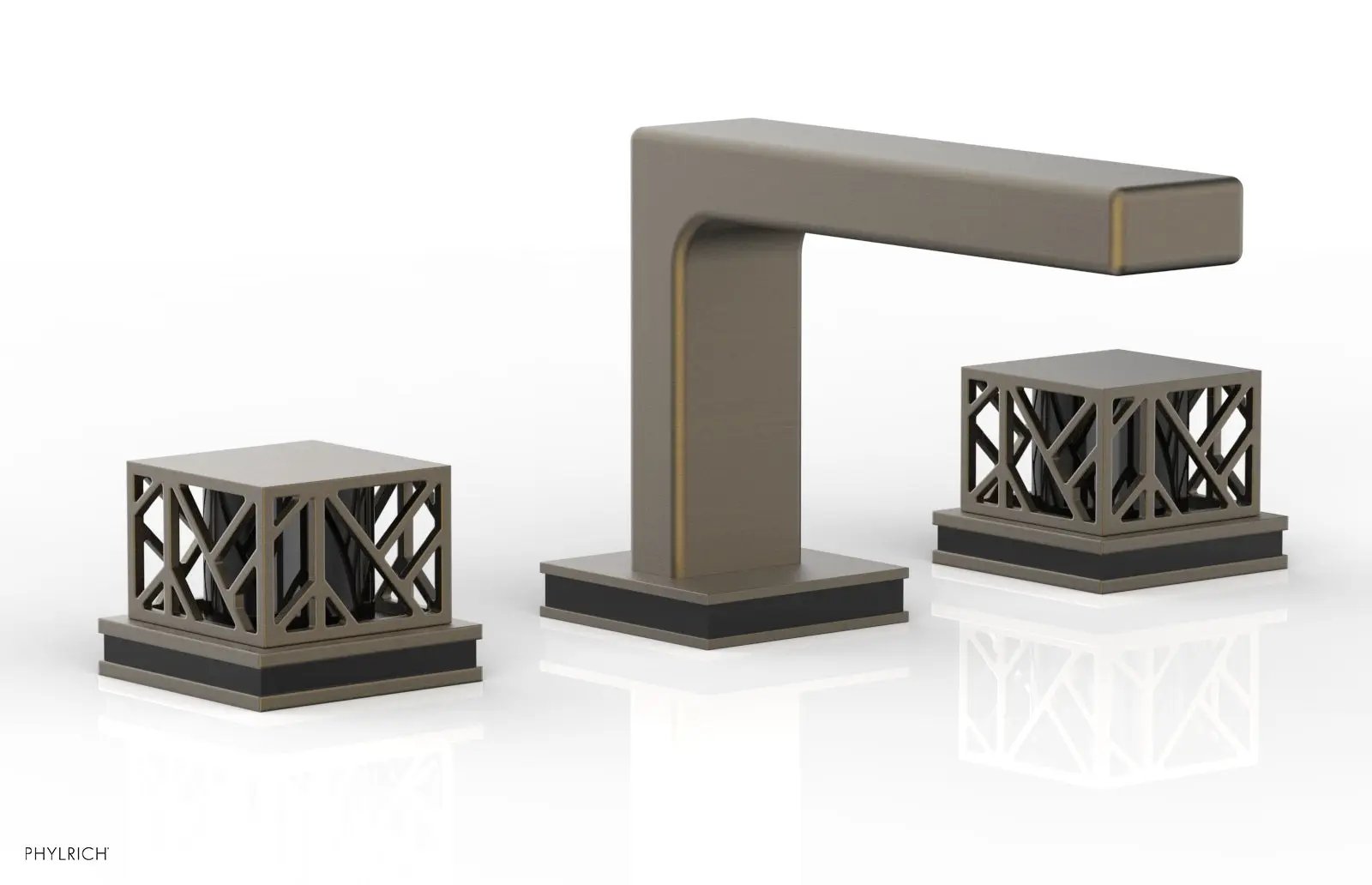 Phylrich JOLIE Widespread Faucet - Square Handles with "Black" Accents by Phylrich