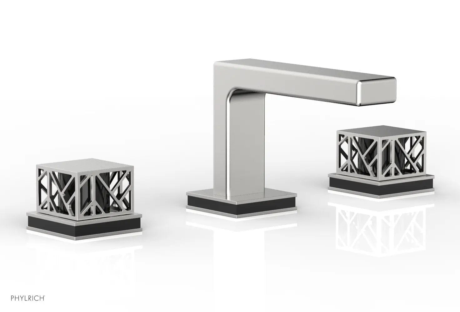 Phylrich JOLIE Widespread Faucet - Square Handles with "Black" Accents by Phylrich