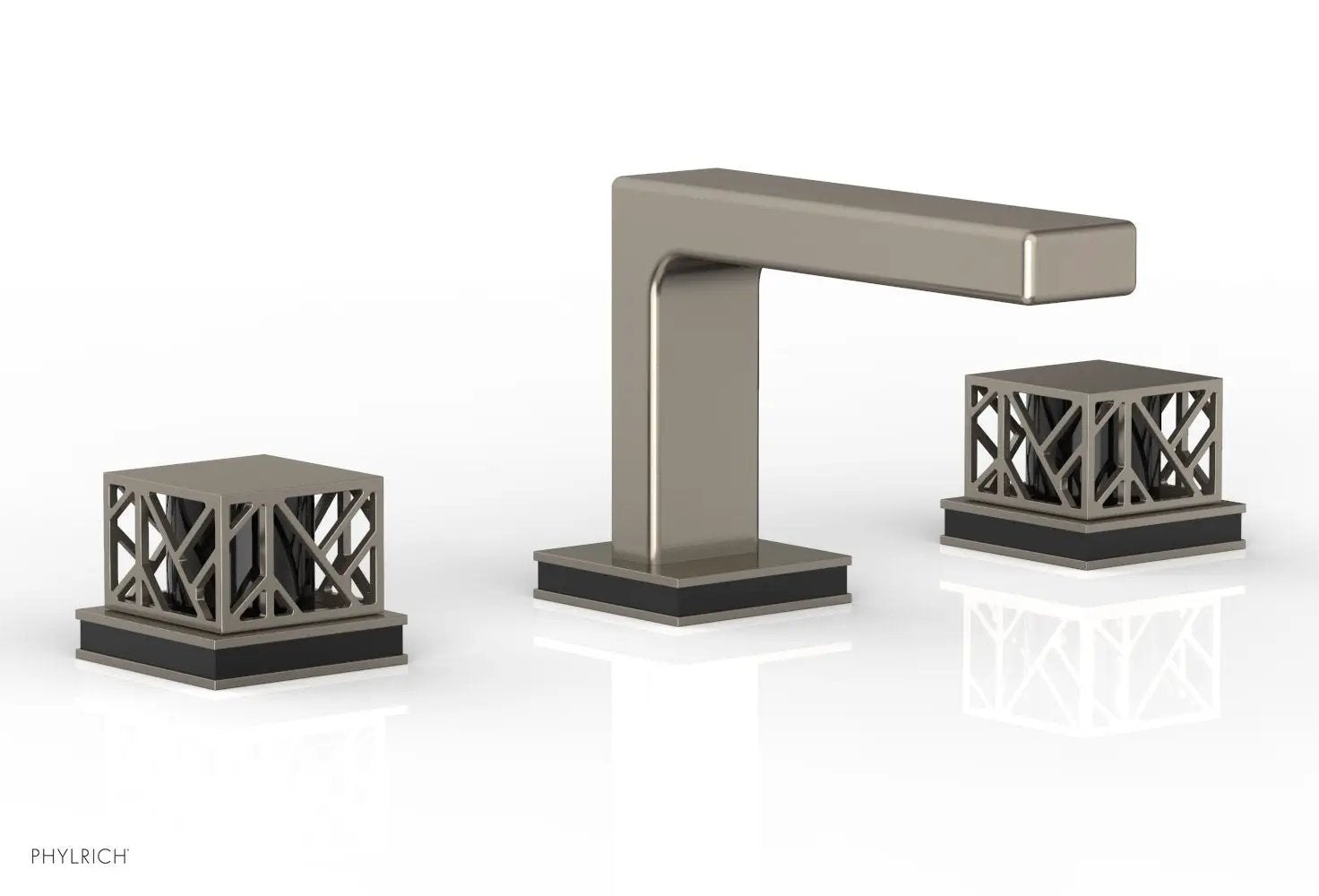 Phylrich JOLIE Widespread Faucet - Square Handles with "Black" Accents by Phylrich
