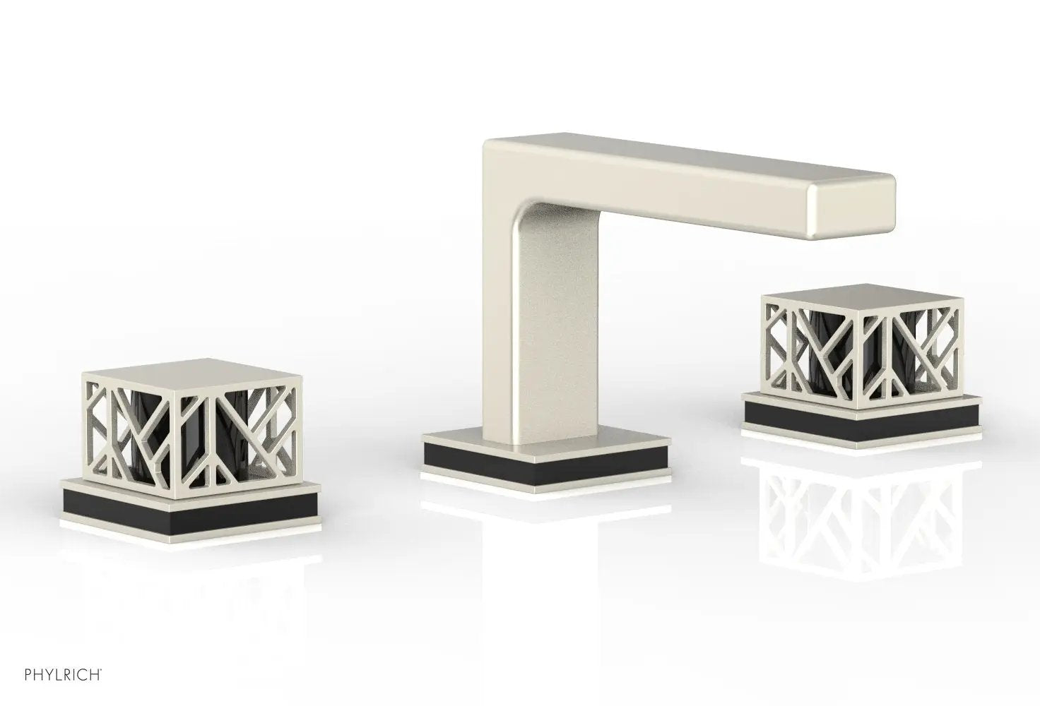Phylrich JOLIE Widespread Faucet - Square Handles with "Black" Accents by Phylrich