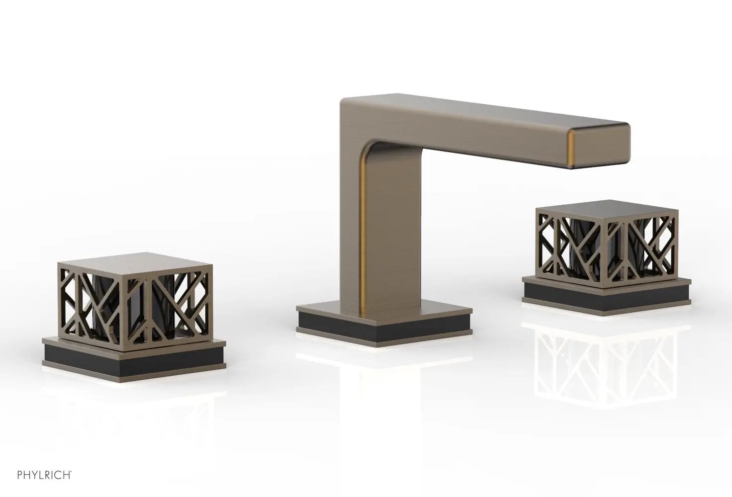 Phylrich JOLIE Widespread Faucet - Square Handles with "Black" Accents by Phylrich