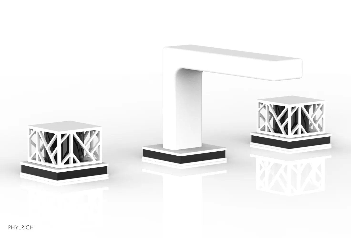 Phylrich JOLIE Widespread Faucet - Square Handles with "Black" Accents by Phylrich