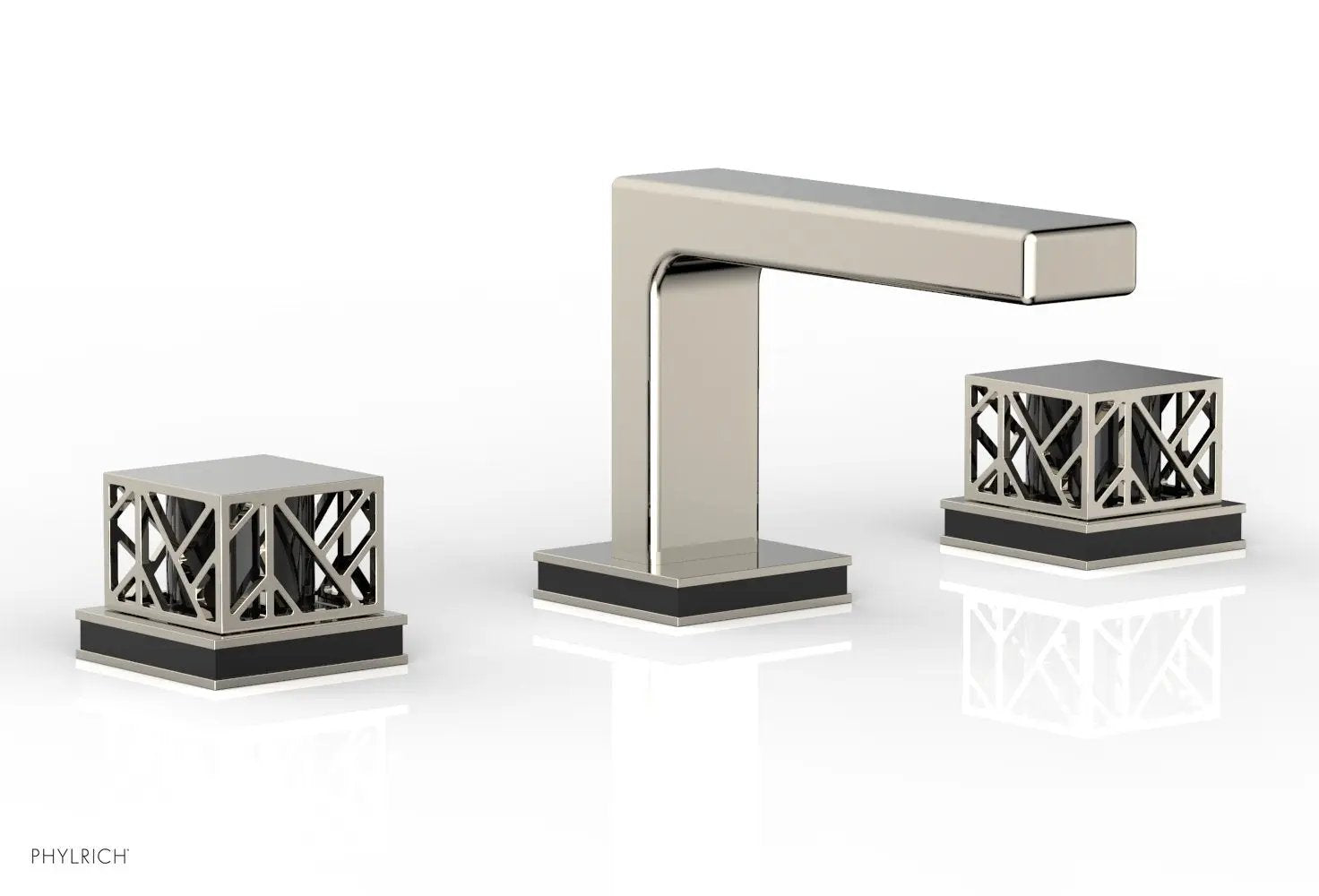 Phylrich JOLIE Widespread Faucet - Square Handles with "Black" Accents by Phylrich