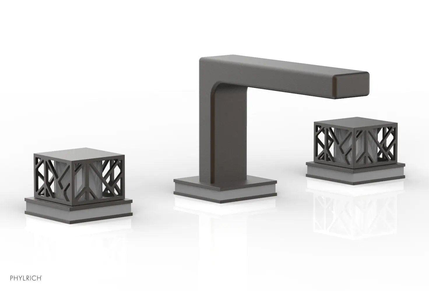 Phylrich JOLIE Widespread Faucet - Square Handles with "Grey" Accents by Phylrich