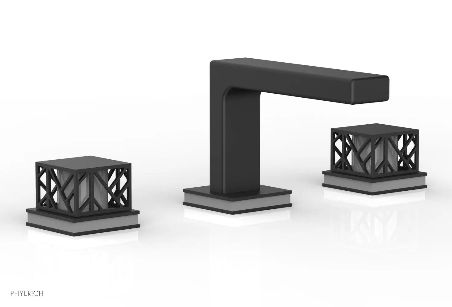 Phylrich JOLIE Widespread Faucet - Square Handles with "Grey" Accents by Phylrich