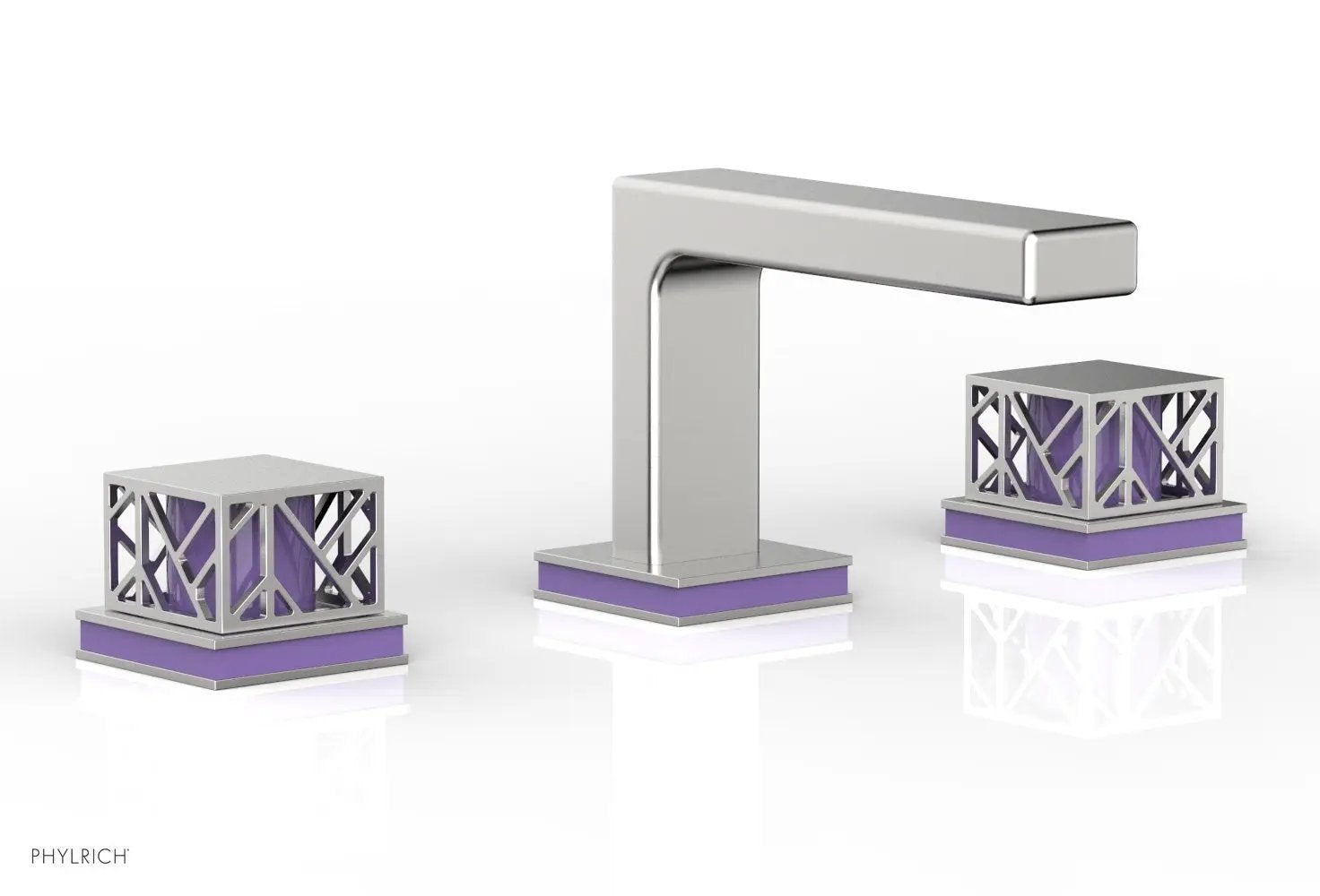 Phylrich JOLIE Widespread Faucet - Square Handles with "Purple" Accents by Phylrich