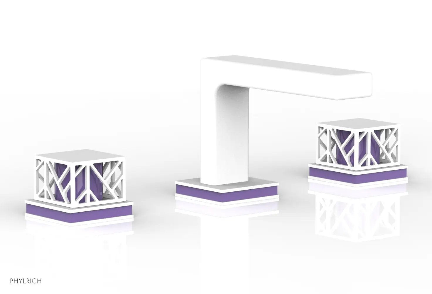 Phylrich JOLIE Widespread Faucet - Square Handles with "Purple" Accents by Phylrich