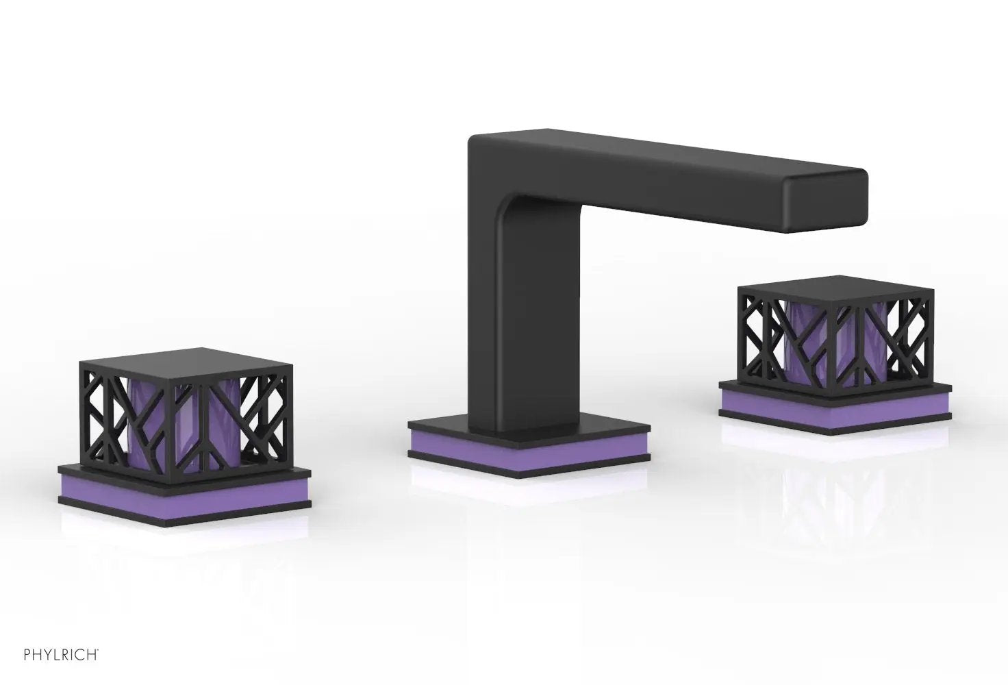 Phylrich JOLIE Widespread Faucet - Square Handles with "Purple" Accents by Phylrich