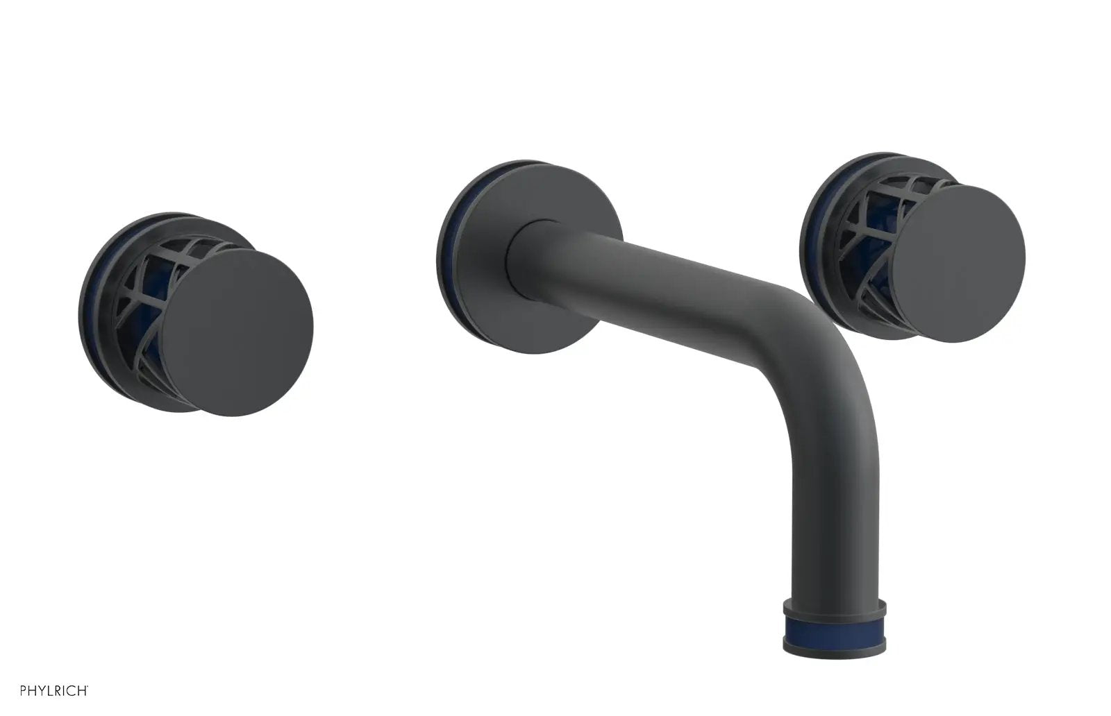 Phylrich JOLIE Wall Tub Set - Round Handles with "Navy Blue" Accents by Phylrich