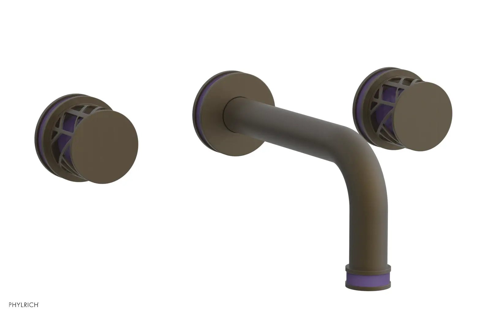 Phylrich JOLIE Wall Lavatory Set - Round Handles with "Purple" Accents by Phylrich