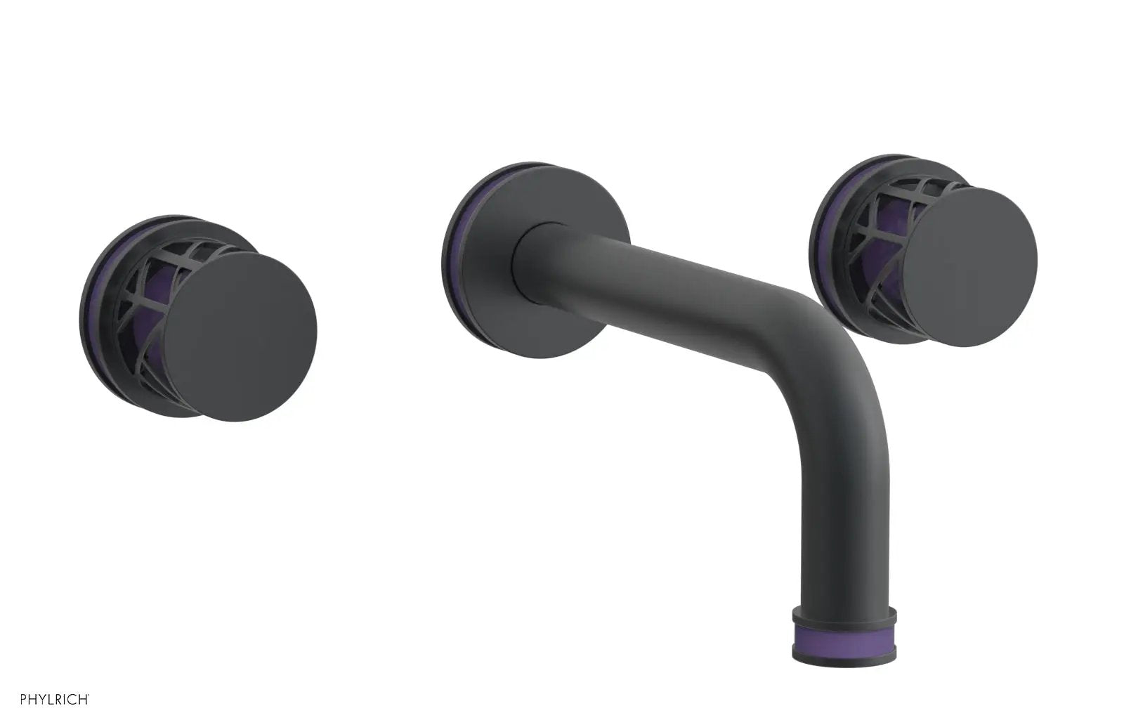 Phylrich JOLIE Wall Tub Set - Round Handles with "Purple" Accents by Phylrich