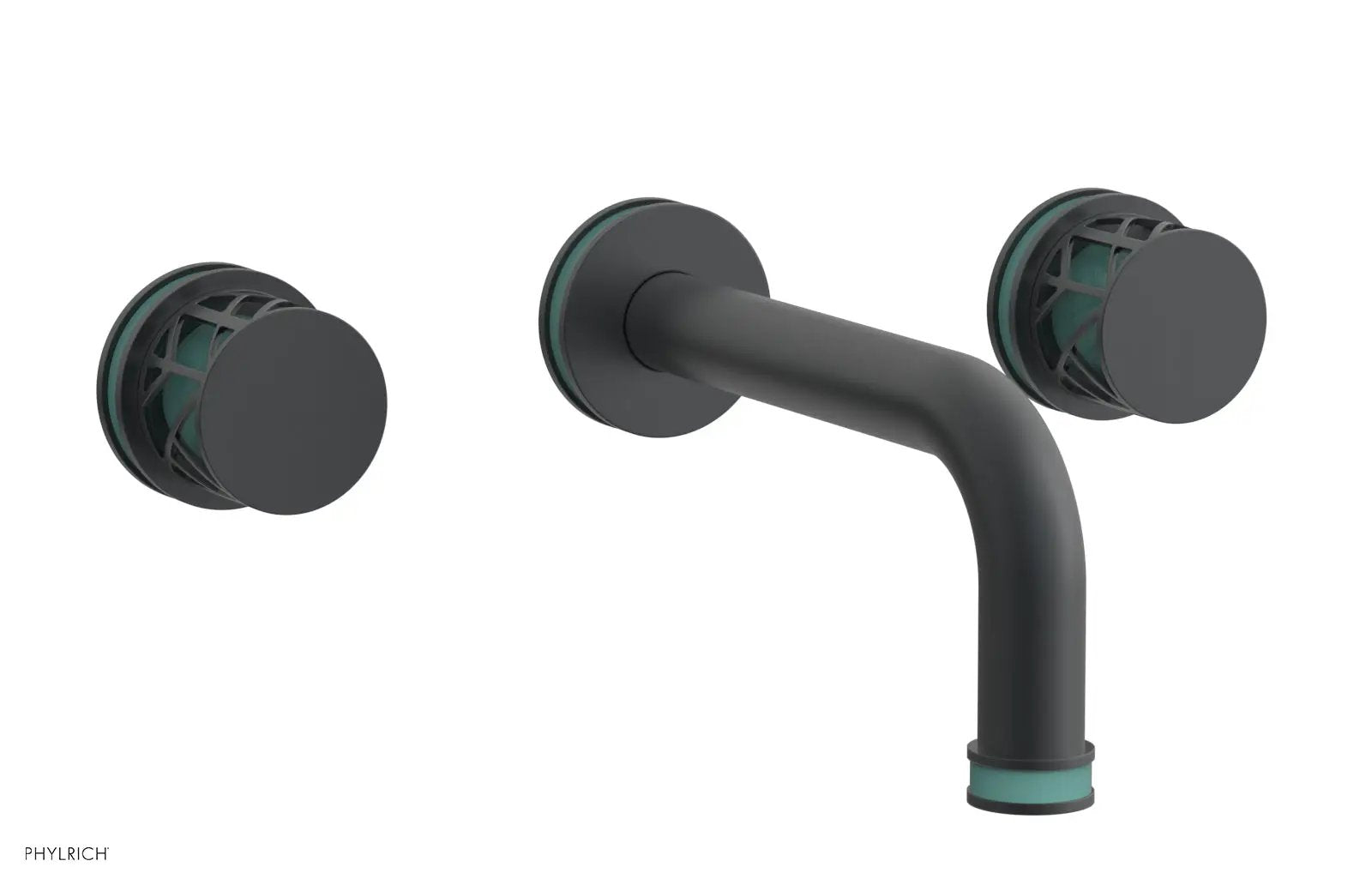 Phylrich JOLIE Wall Lavatory Set - Round Handles with "Turquoise" Accents by Phylrich
