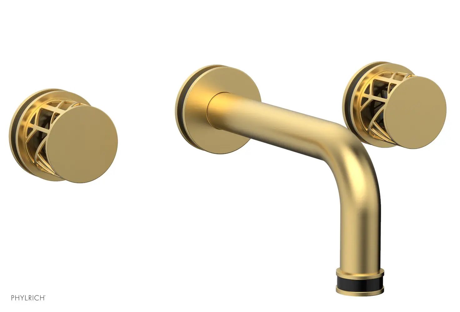 Phylrich JOLIE Wall Tub Set - Round Handles with "Black" Accents by Phylrich