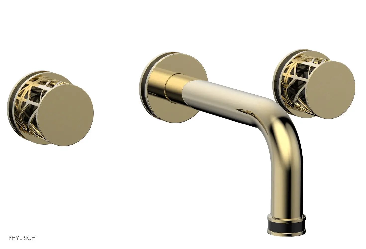 Phylrich JOLIE Wall Lavatory Set - Round Handles with "Black" Accents by Phylrich