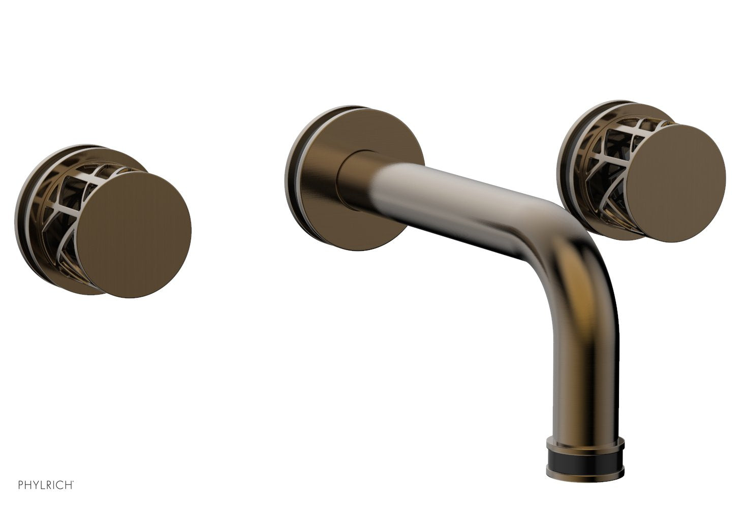 Phylrich JOLIE Wall Tub Set - Round Handles with "Black" Accents