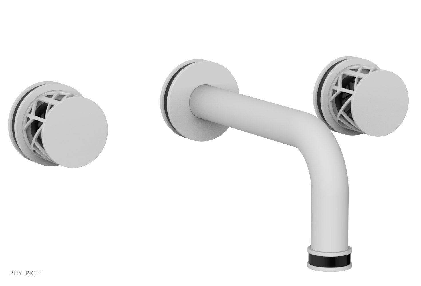 Phylrich JOLIE Wall Tub Set - Round Handles with "Black" Accents