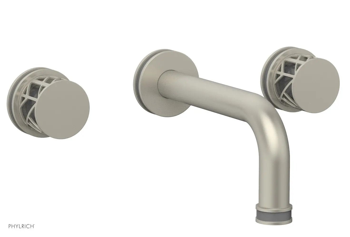 Phylrich JOLIE Wall Lavatory Set - Round Handles with "Grey" Accents by Phylrich
