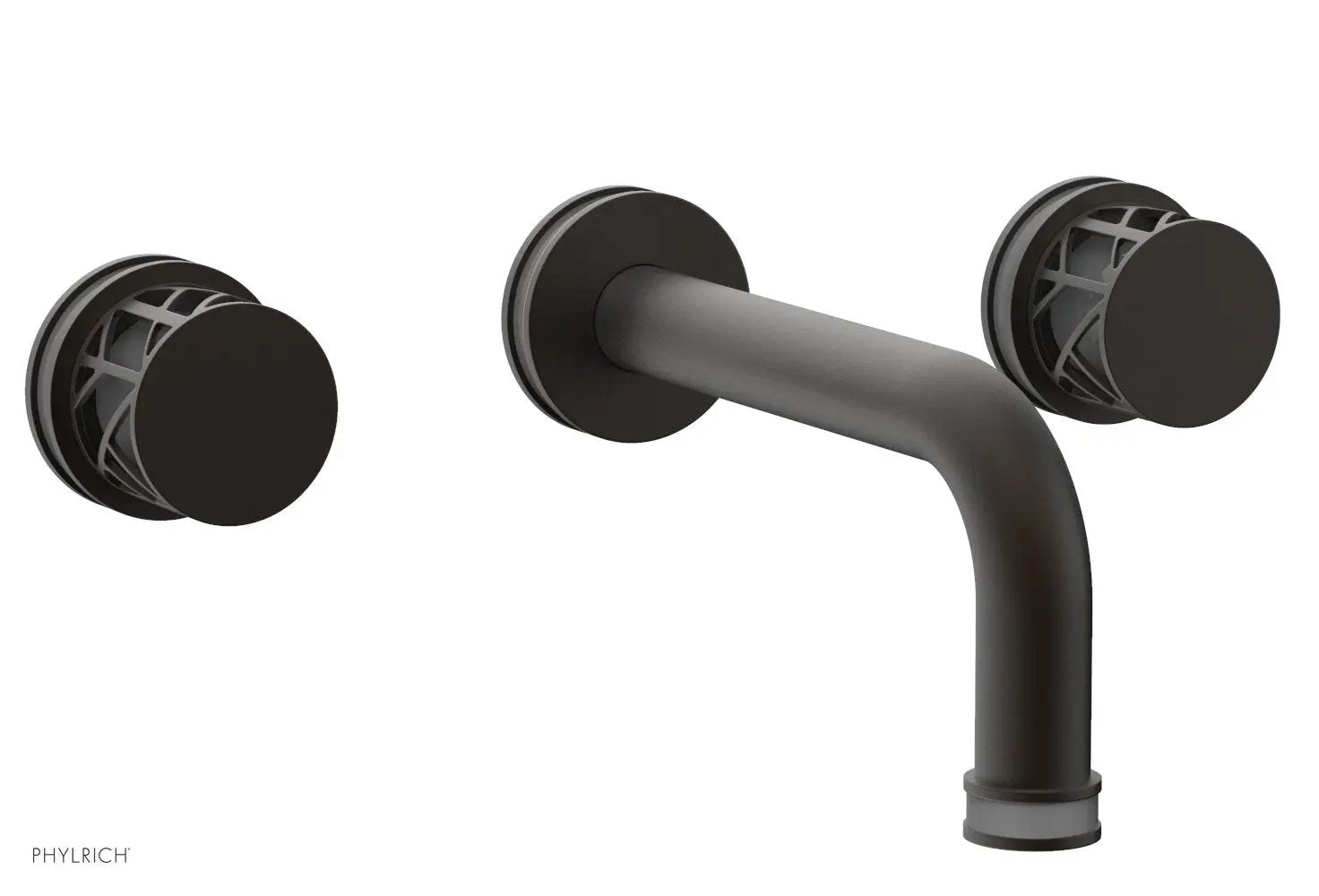 Phylrich JOLIE Wall Lavatory Set - Round Handles with "Grey" Accents by Phylrich