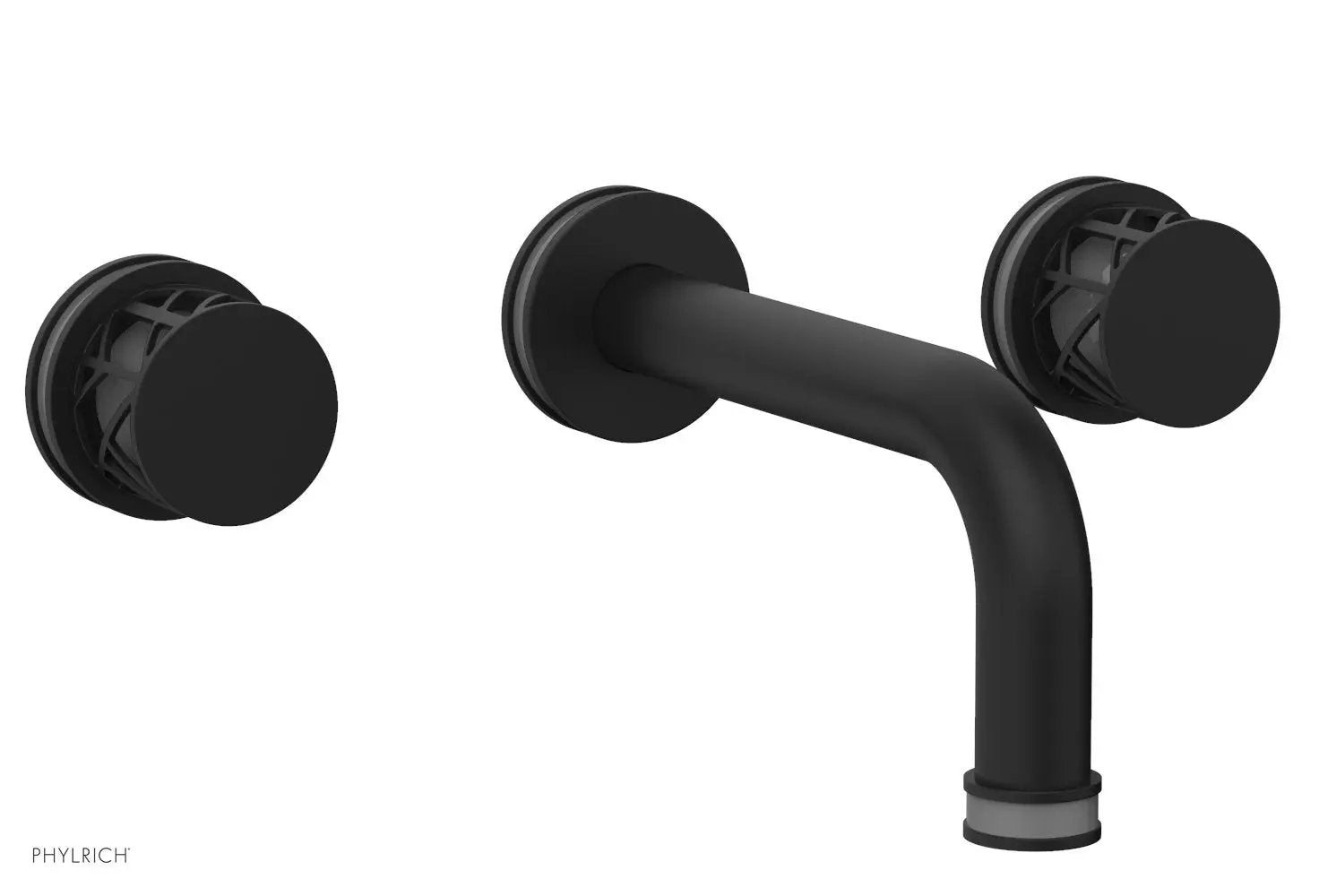 Phylrich JOLIE Wall Lavatory Set - Round Handles with "Grey" Accents by Phylrich