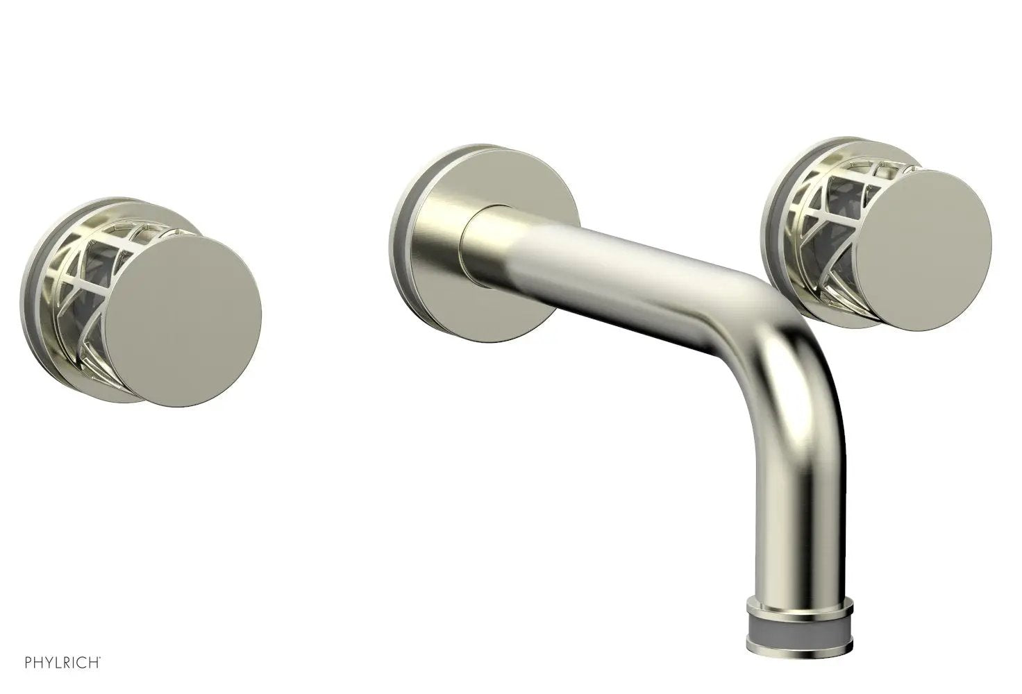 Phylrich JOLIE Wall Lavatory Set - Round Handles with "Grey" Accents by Phylrich