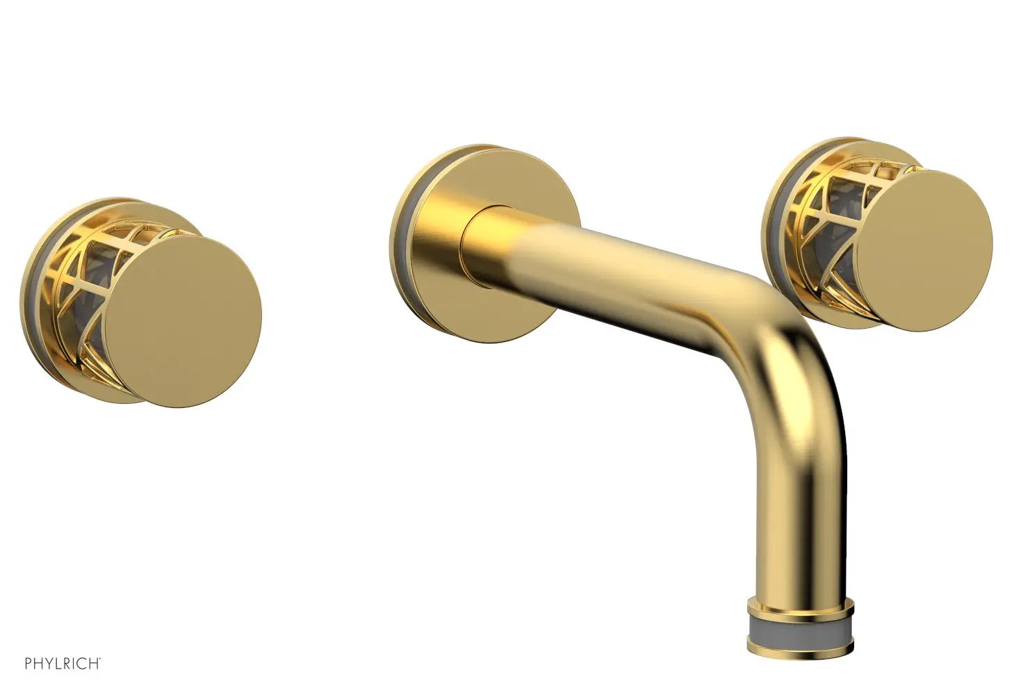 Phylrich JOLIE Wall Lavatory Set - Round Handles with "Grey" Accents by Phylrich