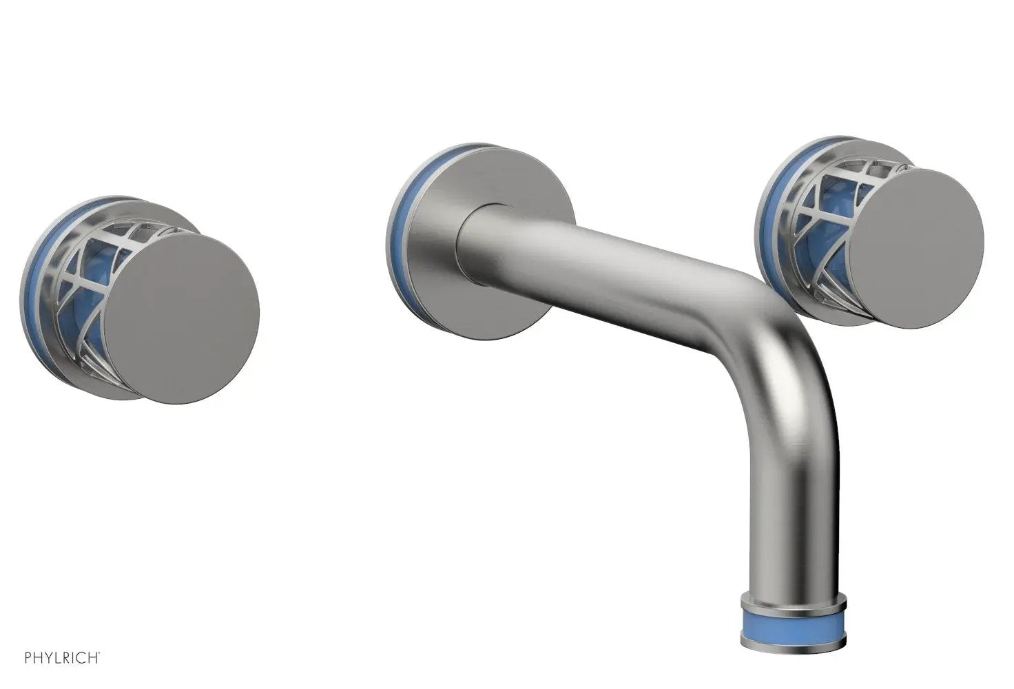 Phylrich JOLIE Wall Tub Set - Round Handles with "Light Blue" Accents by Phylrich