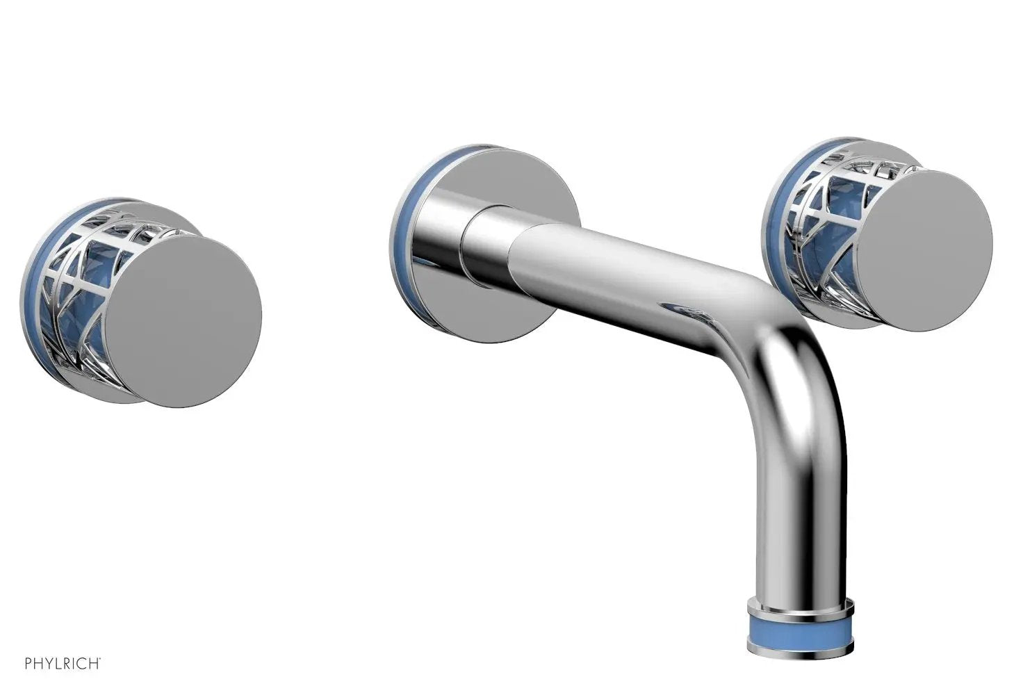 polished chrome wall tub set