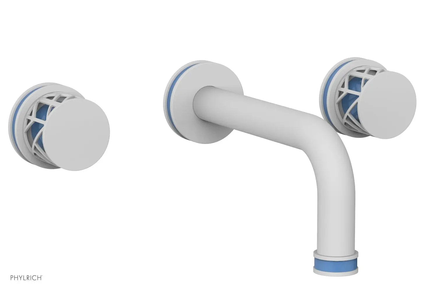 Phylrich JOLIE Wall Tub Set - Round Handles with "Light Blue" Accents by Phylrich