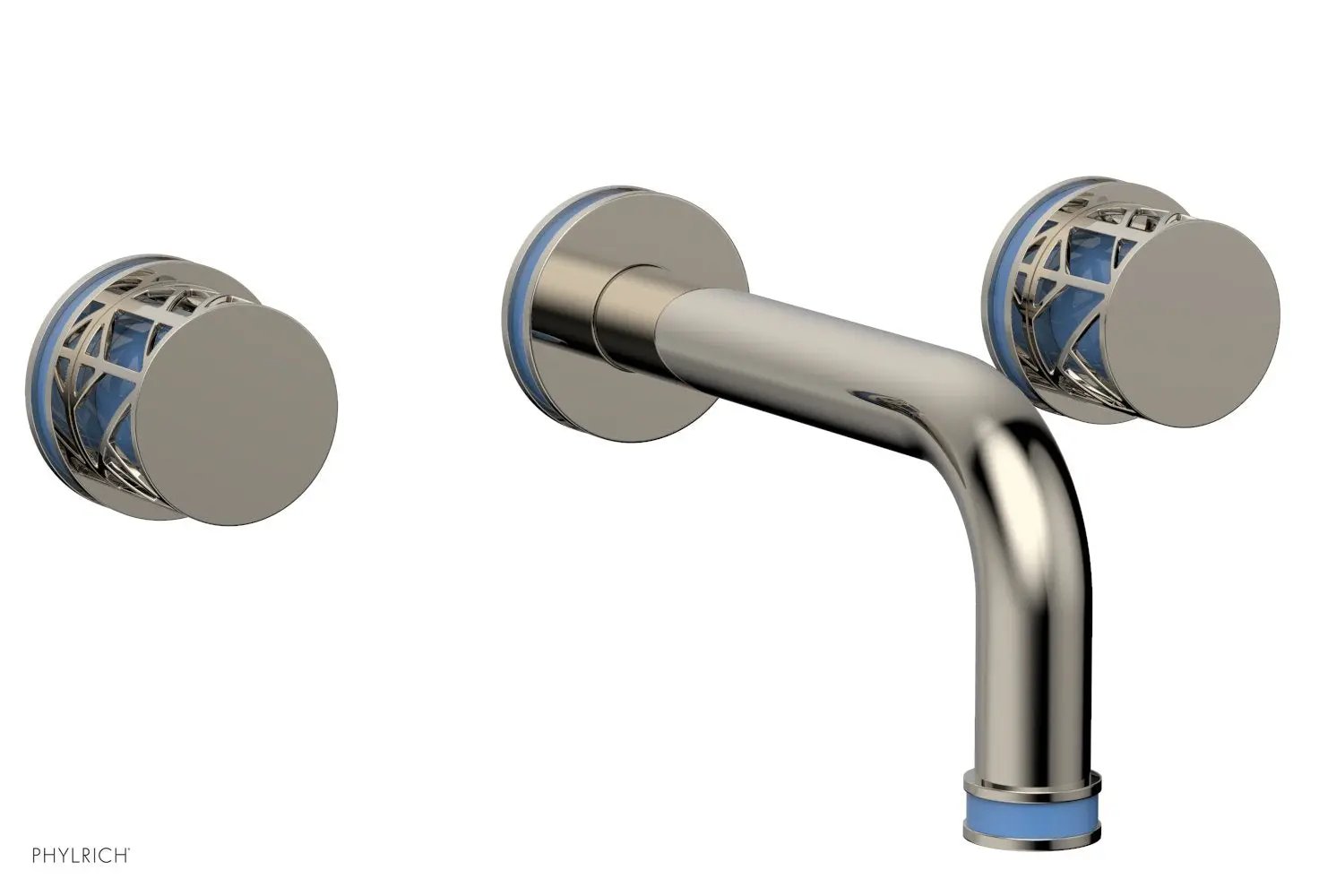 Phylrich JOLIE Wall Tub Set - Round Handles with "Light Blue" Accents by Phylrich