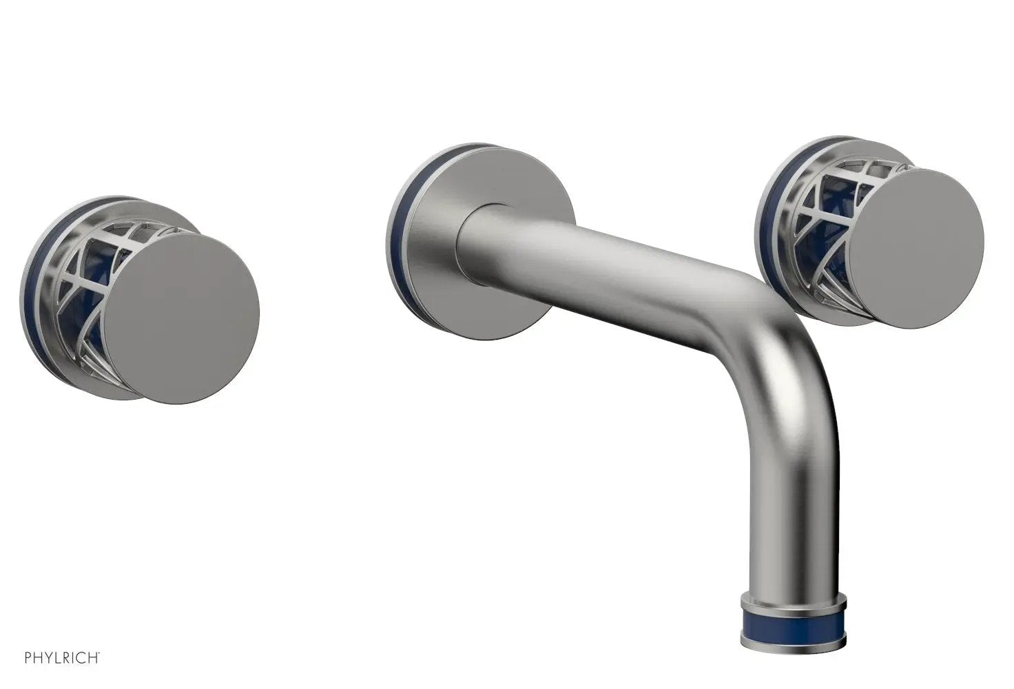 Phylrich JOLIE Wall Tub Set - Round Handles with "Navy Blue" Accents by Phylrich