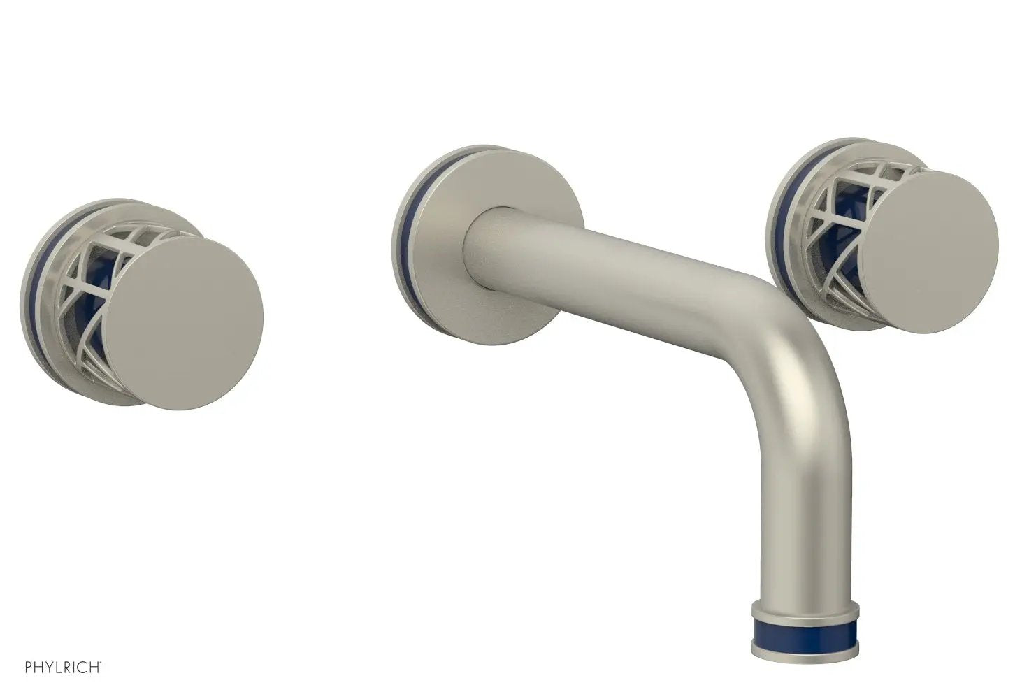 Phylrich JOLIE Wall Tub Set - Round Handles with "Navy Blue" Accents by Phylrich