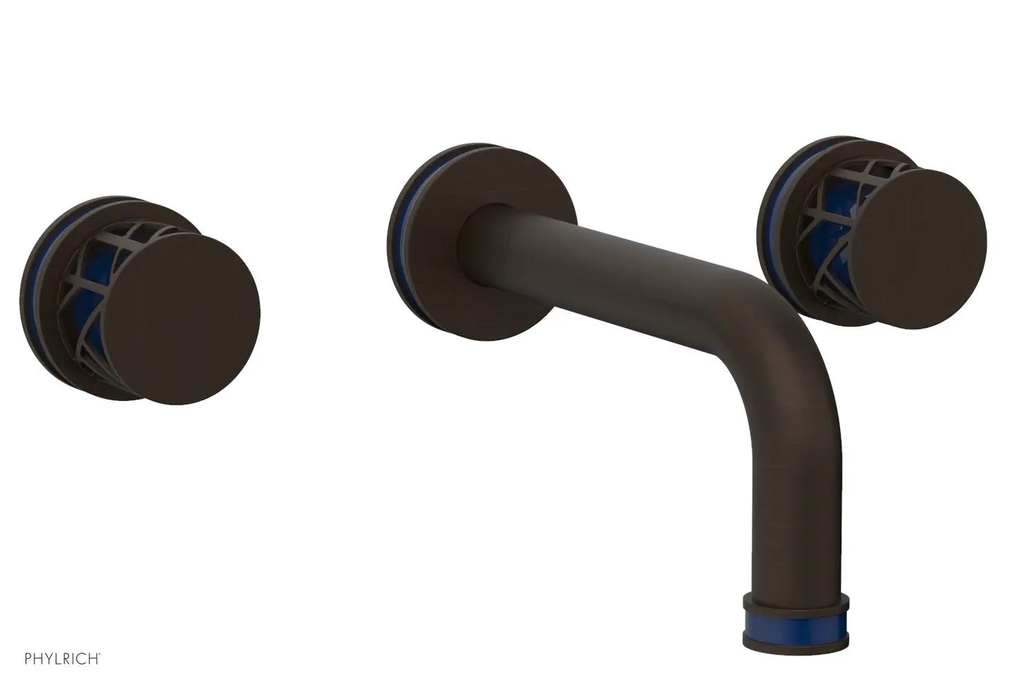 Phylrich JOLIE Wall Tub Set - Round Handles with "Navy Blue" Accents by Phylrich