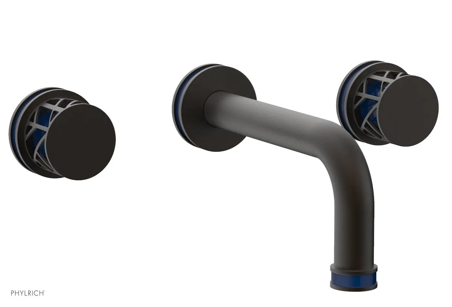 Phylrich JOLIE Wall Tub Set - Round Handles with "Navy Blue" Accents by Phylrich