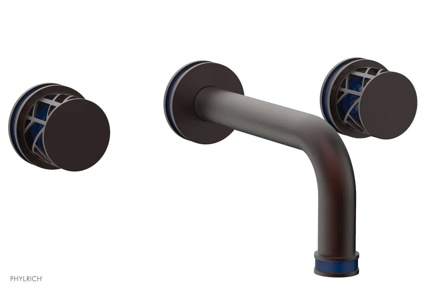 Phylrich JOLIE Wall Lavatory Set - Round Handles with "Navy blue" Accents by Phylrich