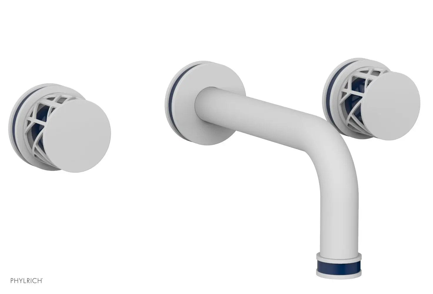Phylrich JOLIE Wall Tub Set - Round Handles with "Navy Blue" Accents by Phylrich