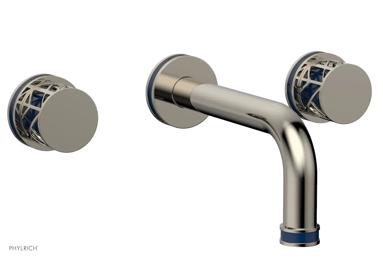 Phylrich JOLIE Wall Tub Set - Round Handles with "Navy Blue" Accents by Phylrich