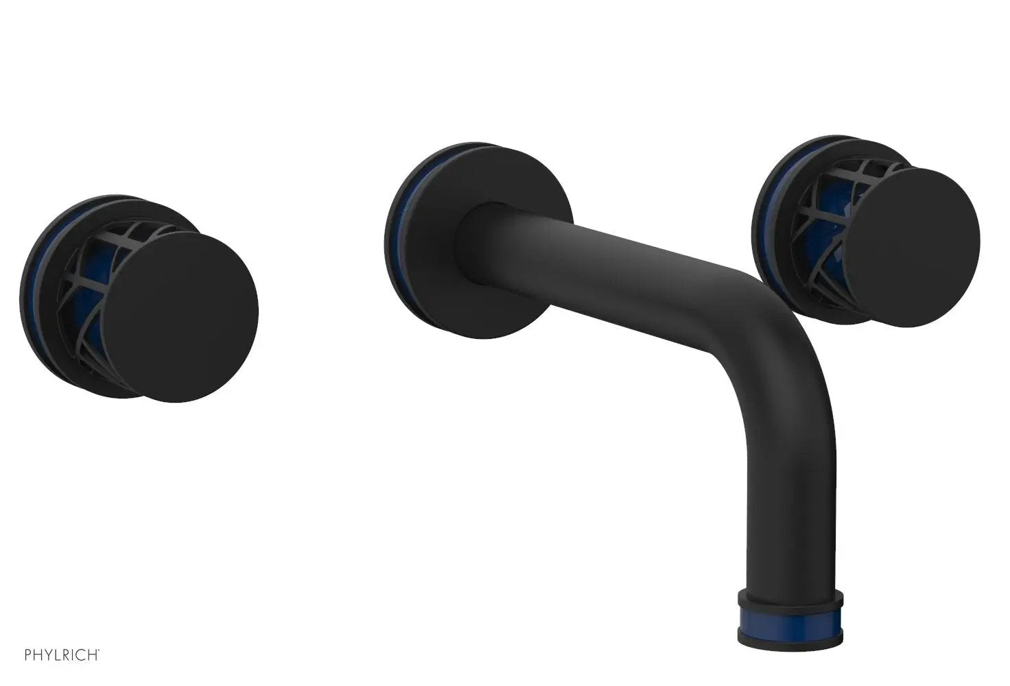 Phylrich JOLIE Wall Tub Set - Round Handles with "Navy Blue" Accents by Phylrich